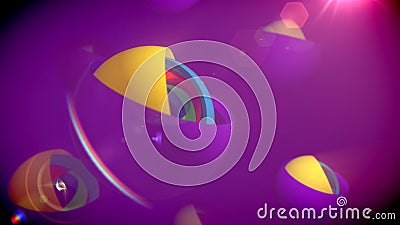 Futuristic Spheres from Nested Objects Cartoon Illustration