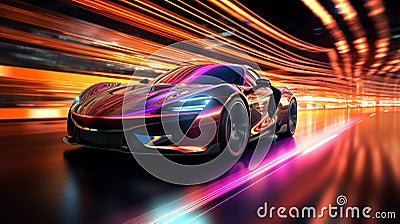 Futuristic sports car (3D Rendering) Stock Photo