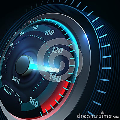 Futuristic sports car speedometer. Abstract speed racing vector background Vector Illustration