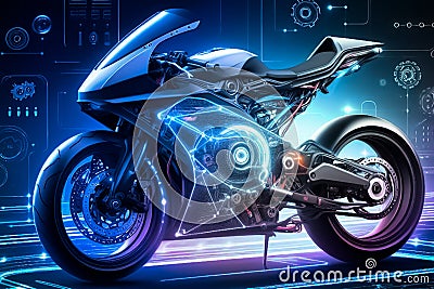 futuristic sports motorbike prototype Stock Photo