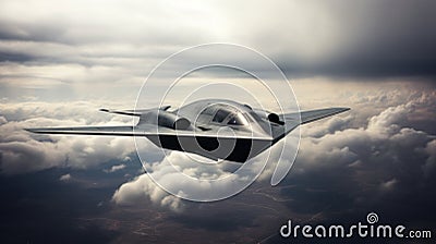 Futuristic supersonic invisible jet bomber Stock Photo