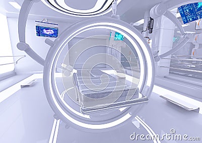 Futuristic surgery room Cartoon Illustration