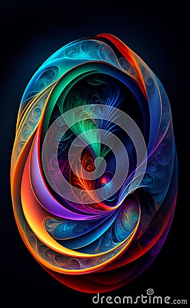 Figure in the shape Abstract ovoid pattern with geometric background. generative ai Stock Photo