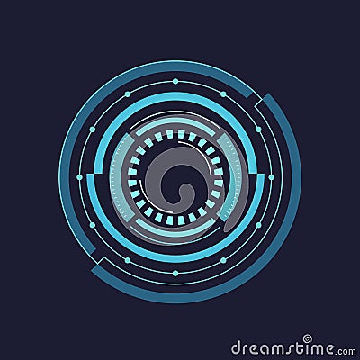 Futuristic Techno Hi-tech Circle. Vector Modern, Digital Technology Interface Design Element, Hud Screen Or User Display Vector Illustration