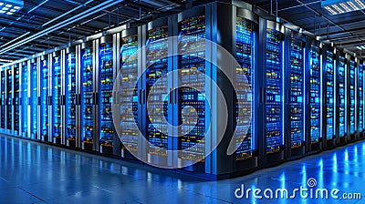 Futuristic technology background. server database room Stock Photo