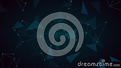 Futuristic technology style. Data connection concept. Network connection structure. Abstract geometrical tangles background. Stock Photo