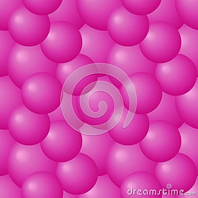 Futuristic trendy pattern with plastic pink bubbles Vector Illustration