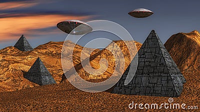 Futuristic unidentified flying object Stock Photo