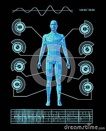 Futuristic User Interface Display Stock Photo