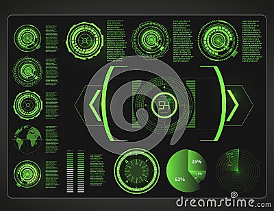 Futuristic user interface.HUD background outer space. Infographic elements. Digital data, business abstract background. Vector Illustration