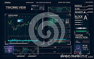 HUD UI for business app Vector Illustration