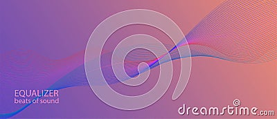 Futuristic Vector Equalizer. Digital Gradient Overlay. Data Fractal Slide. Abstract Music Vector Illustration