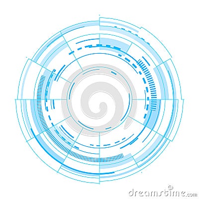 Futuristic vector interface on white background Cartoon Illustration