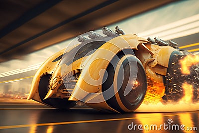 A futuristic vehicle. Created using generative AI Stock Photo