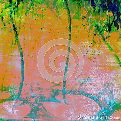 Futuristic Vibrant Dripping Watercolor Grunge Background Textile Stock Photo