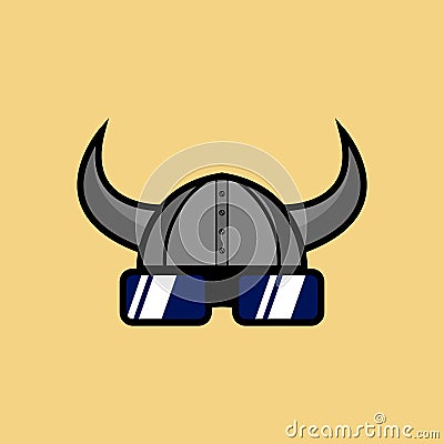 Futuristic vikings helmet, very suitable for gaming logos, channel logos, logos for android game developers Vector Illustration