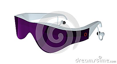 Futuristic virtual augmented reality glasses on white Stock Photo