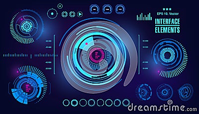 Futuristic virtual graphic touch user interface, HUD Vector Illustration