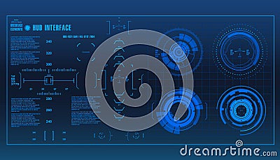 Futuristic virtual graphic touch user interface, HUD Vector Illustration