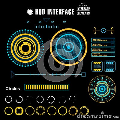 Futuristic virtual graphic touch user interface, HUD Vector Illustration
