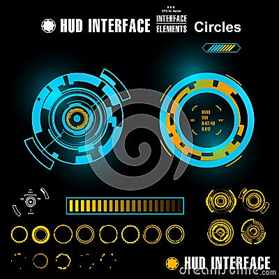 Futuristic virtual graphic touch user interface, HUD Vector Illustration