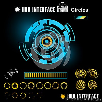 Futuristic virtual graphic touch user interface, HUD Vector Illustration