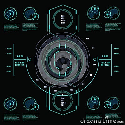 Futuristic virtual graphic touch user interface, target Vector Illustration