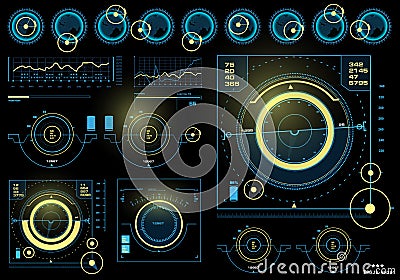 Futuristic virtual graphic touch user interface, target Vector Illustration