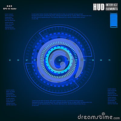 Futuristic virtual graphic touch user interface, target Vector Illustration