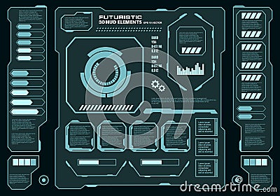 Futuristic virtual graphic touch user interface, target Vector Illustration