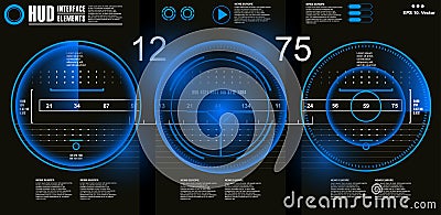 Futuristic virtual graphic touch user interface, target Vector Illustration