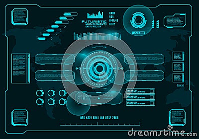 Futuristic virtual graphic touch user interface, target Vector Illustration