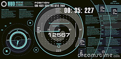 Futuristic virtual graphic touch user interface, target Vector Illustration