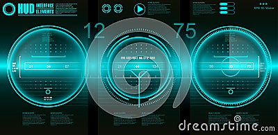 Futuristic virtual graphic touch user interface, target Vector Illustration