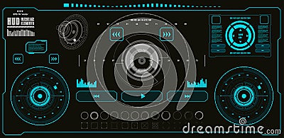 Futuristic virtual graphic touch user interface, target Vector Illustration