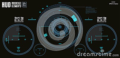 Futuristic virtual graphic touch user interface, target Vector Illustration