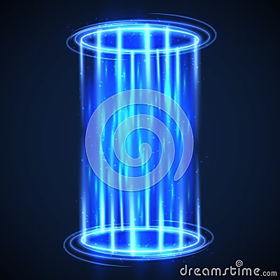 Futuristic virtual hologram teleport. Hud digital portal. Hightech vector background Vector Illustration