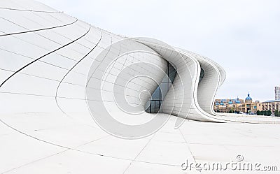 Futuristic walls of Heydar Aliev Center in Baku Editorial Stock Photo