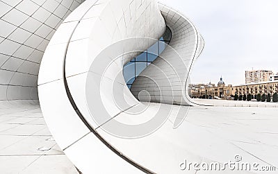 Futuristic walls of Heydar Aliev Center in Baku Editorial Stock Photo