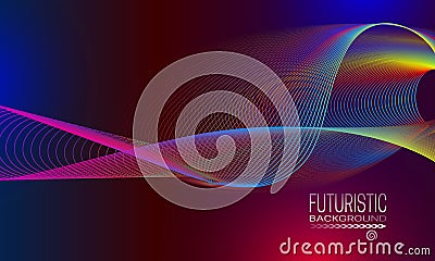 Futuristic waves background design. Cyberspace style banner template Vector Illustration