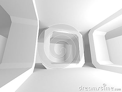 Futuristic White Architecture Design Background Stock Photo