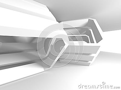 Futuristic White Architecture Design Background Stock Photo
