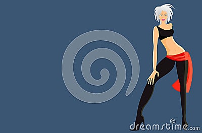 Futuristic woman Vector Illustration