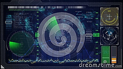Futuristisch blauw virtueel grafisch aanrakingsgebruikersinterface HUD aarde digitale kaart stock illustratie Futuristisch blauw virtueel grafisch aanrakingsgebruikersinterface HUD aarde digitale kaart stock illustratie