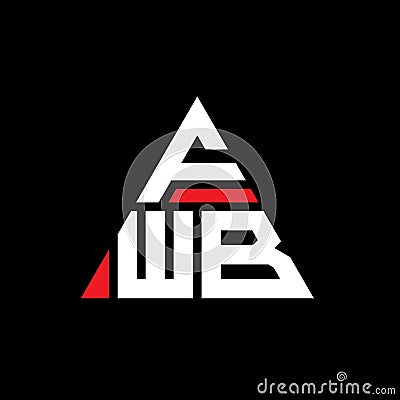 FWB triangle letter logo design with triangle shape. FWB triangle logo design monogram. FWB triangle vector logo template with red Vector Illustration