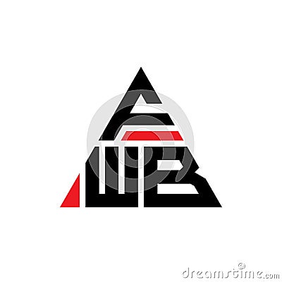 FWB triangle letter logo design with triangle shape. FWB triangle logo design monogram. FWB triangle vector logo template with red Vector Illustration