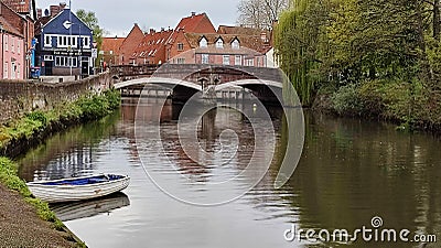 Fye Bridge, River Wensum, Norwich, Norfolk, England, UK Stock Photo