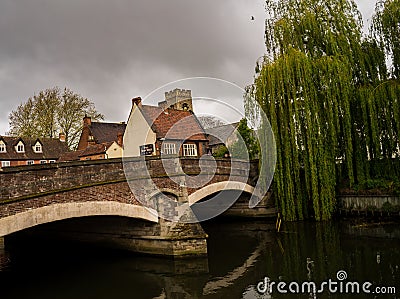 Fye Bridge over the River Wensum, Norwich, Norfolk Editorial Stock Photo