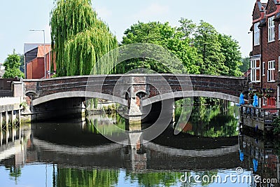 Fye Bridge, River Wensum, Norwich, England Stock Photo