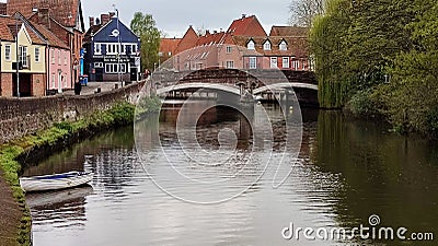 Fye Bridge, River Wensum, Norwich, Norfolk, England, UK Stock Photo